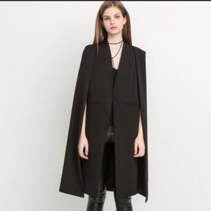 Black fully lined cape knee length black